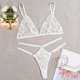 thumbnail image 5 of Gibobby Conjunto de lencería Sujetador + tangas Sujetador bordado sexy Ropa interior Collar Tanga Conjunto inalámbrico Lencería de encaje Mujeres íntimas sexy(Blanco, 3XL), 5 of 5