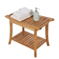 thumbnail image 2 of Kinbor Bamboo Shower Bench Bath Spa Seat with Storage Shelf Organizer, 2 of 5