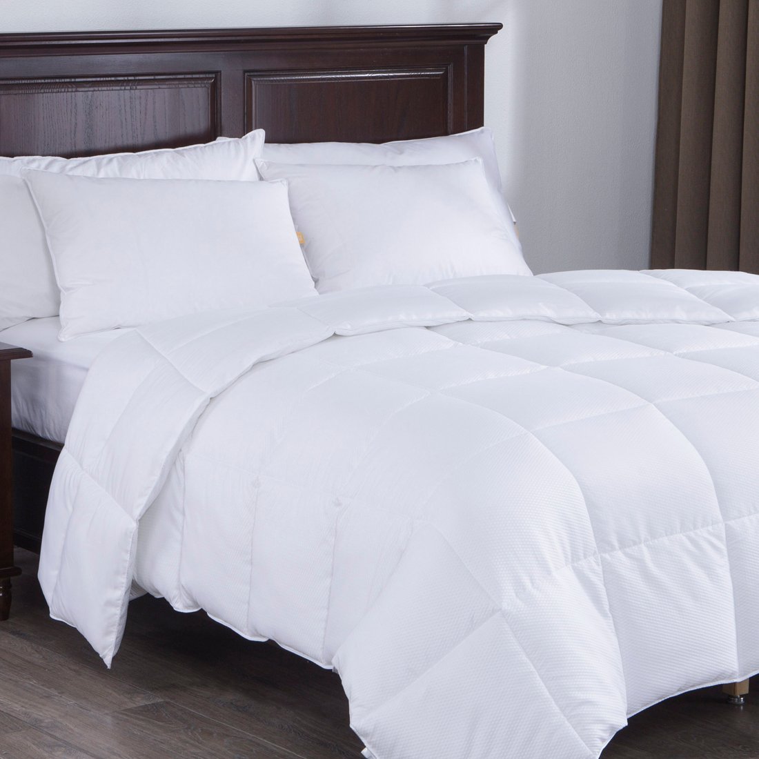 Puredown All Season White Down Alternative Comforter Duvet Insert, Peach Skin Fabric