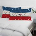 thumbnail image 4 of 4th of July Throw Pillow Cover, Pillowcase Protectors with Zipper, Breathable Decorative Lumbar Pillow Case Cover, Red White Blue Striped Independence Day Star Pillow Shams for Couch Sofa 12x20Inch, 4 of 8