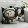 thumbnail image 3 of Orinice Snowman Graphic Decorative Cushion Throw Pillow Cover Winter Soft and Durable 1PC 12x12in, 3 of 5