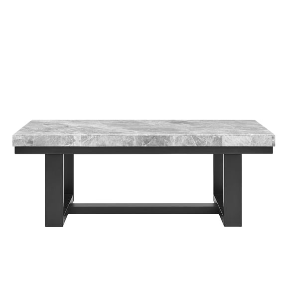 Steve Silver Lucca Gray Marble Wood Coffee Table, Gray and Espresso