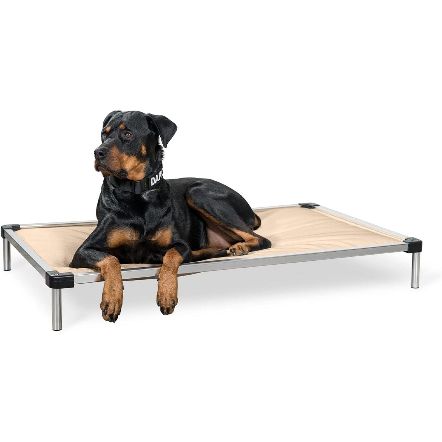 FulnKye Chew Proof Armored Elevated Padded Dog Crate Bed Dog Bed, Chew