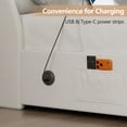 thumbnail image 6 of VECELO Queen Bed Frame with LED Lights White Metal Frame Queen Platform Bed with 2 Storage Drawers, Charge Station, USB Ports, Upholstered Headboard,White, 6 of 13