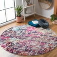 thumbnail image 2 of SAFAVIEH Madison Joella Vintage Abstract Area Rug, Red/Light Blue, 6'7" x 6'7" Round, 2 of 7