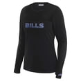 thumbnail image 2 of Women's WEAR by Erin Andrews x Gracie Hunt Black Buffalo Bills Mesh Panel Long Sleeve T-Shirt, 2 of 6