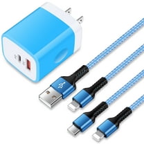 Compatible for iPhone Charger Block, 20W Type C Charger Adapter, USB C Charger Block 6FT USB C Charging Cable, Dual Port USB C Wall Charger Plug USB C Brick Power Base Compatible for iPhone, Blue