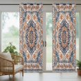 thumbnail image 4 of Blue Burnt Orange Boho Outdoor Curtains for Patio Waterproof,Windproof Privacy Curtains with Weighted Bottom,Antique Southwestern Ethnic Outside Drapes for Picnic Garage Yard Cabana 54"x108" 1 Panel, 4 of 8