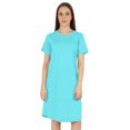 thumbnail image 1 of Inkmeso Robe T-Shirt d'Été Décontractée Unie pour Femmes, Coupe Ample, Tunique à Manches Courtes, Robe de Nuit, 1 of 7