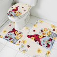 thumbnail image 3 of Beige Gnomes Daisy Bath Mat 3 Piece Bathroom Rug Set, Pastoral Country Garden Floral Non Slip Bath Rug Contour Mat and Toilet Lid Cover, Absorbent Shower Mats Soft Bath Rugs and Mats Sets, 3 of 8