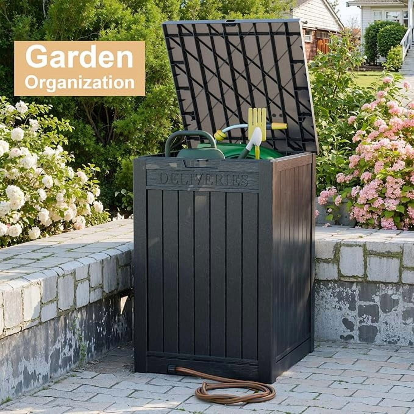 EasyUp Package Delivery Box Outdoor with Lockable Secure Waterproof & UV-Resistant,Anti-Theft Parcel Large Double Wall Resin Outdoor Package Delivery for Porches, Patios,Curbside