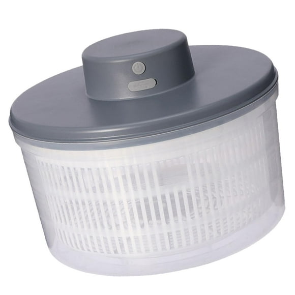 Ensaladera eléctrica multifuncional grande recargable de secado rápido para frutas gris