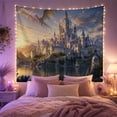 thumbnail image 2 of Fantasy Castle and Dragon Scene with Water Reflection, Majestic Fantasy for Gamers, Medieval Castle Wall Art, Halloween Gift Tapestry Wall Hanging for Bedroom and Living Room, 2 of 7