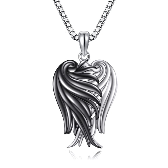 MYSTICPOEM Angel Wings Necklace 925 Sterling Silver Guardian Angel Necklace Angel Wing Pendant Angel Jewelry for Women