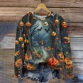 thumbnail image 2 of DianGeFu Womens Hoodies Pullover Graphic Oversized Long Sleeve Print Round Neck Loose T-Shirt Blouse Tops for 2025 Halloween (Black,L), 2 of 4