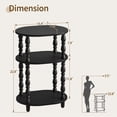 thumbnail image 3 of Maliowa 3-Tier Small Side Table, Oval End Table with Spindle Legs, Accent Night Stand with Storage Shelf for Living Room Bedroom Narrow Spaces, Black, 3 of 10
