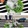thumbnail image 4 of Flower Wreath Outdoor Rug 3x5 Ft, Non Slip Washable Area Rug, Farmhouses Bow-Knot Black Stripes Patio Rugs Carpet Runner, Large Floor Mat for Indoor/Outdoor Deck Porch Camping, 4 of 8