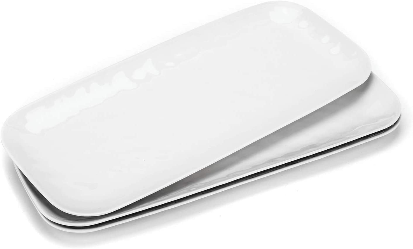 Melamine Trays, 14.5inch Serving Trays and Platters, set of 3 White