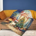 thumbnail image 4 of Merry Christmas Pug Santa Hat Xmas Tree Winter Holiday Cozy Fleece Blanket Dog Lover Gifts Warm Soft Throw Blanket - 01013, 4 of 5