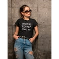 thumbnail image 2 of Normal People Scare Me Funny Women Black T-Shirt, Female Small, 2 of 4