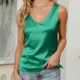 thumbnail image 2 of Womens Silk Satin Tank Tops V Neck Casual Cami Sleeveless Camisole Blouses Summer Basic Tank Shirt, 2 of 6