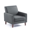 thumbnail image 5 of Modern Single Sofa Chair, Comfortable Fabric Upholstered Accent Chair, Solid Wood Leg Armchair for Living Room Bedroom Apartment, Dark Gray, 5 of 9