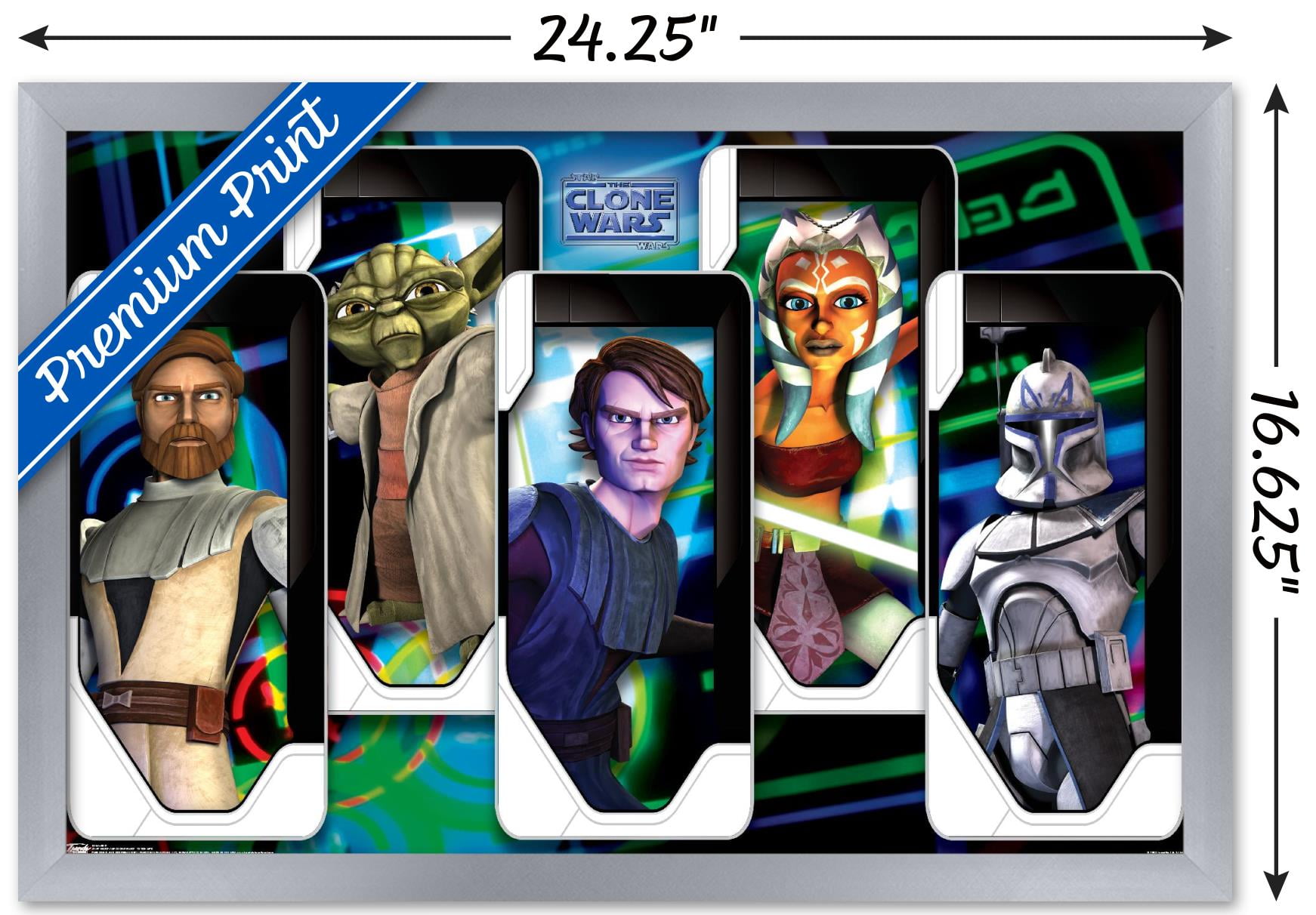 Star Wars: The Clone Wars - Close Ups Wall Poster, 14.725" x 22.375" Framed