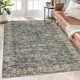 thumbnail image 1 of Washable Vintage Area Rug – Boho Distressed Low Pile Carpet, Soft, Mark Resistant, Non-Slip, Non-Shedding – Ideal for Living Room,Nursery, Office, Dining Room–Navy Blue, 9x12ft (274x366cm), 1 of 7