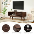 thumbnail image 2 of Farini TV Stand for TV up to 59", Entertainment Center with Storage and Sliding Door, Walnut, 2 of 8