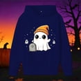 thumbnail image 2 of XAOFW Halloween Girls Hoodies Cute Ghost Printed Long Sleeved Hooded Sweatshirts Autumn Winter Cozy Graphic Pullover For Toddler Kids Stylish Tops 11-12 Years, 2 of 4