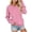 Pink, variant on Qiggri Womens Oversized V-Neck Sweatshirt,Long Sleeve Fleece Pullover,Casual Loose Fit Solid Top for Daily Wear