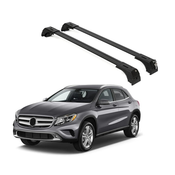 ERKUL Roof Rack Cross Bars Fits Mercedes GLA 250 2014-20 Aluminum Lockable Black