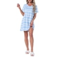 thumbnail image 2 of INSPIRE CHIC Womens Nightgown Short Sleeve Printed Sleepwear Sleepshirts Cute Night Shirts M Light Blue, 2 of 6