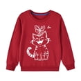 thumbnail image 4 of SGFCWSX Girls Fleece Sweatshirt Print Oversized Pullover Top Toddler Fall Crew Neck Sweatshirts Red Size 3 Years, 4 of 4