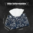 thumbnail image 6 of Lsque Cherry Blossoms on Navy Background Printed Long Tissue Box Cover Holder, Facial Paper Organizer Dispenser,Triangle with Bottom Belt, PVC Leather Decorative Organizer, 6 of 9