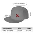 thumbnail image 2 of DouZhe Flat Brim Cap Snapback Hat, Red Incorrect Delete Cancel Sign Prints Adjustable Gray Adult Baseball Cap, 2 of 6
