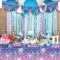 thumbnail image 7 of Mermaid Birthday Decorations - 162PCS Mermaid Decor Including Mermaid Plates Mermaid Napkins, Mermaid Pennant, Mermaid Tablecloth, Mermaid Cups for Girl Women Mermaid Birthday Party Supplies, 7 of 7