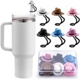 thumbnail image 1 of Tapones de Sombrero Vaquero para Popotes de Stanley Cup 30 y 40 oz – 6 Piezas de Cubiertas de Silicona, Accesorios rables para Tazas con Popotes de 10mm/0.4 Pulgadas, 1 of 1