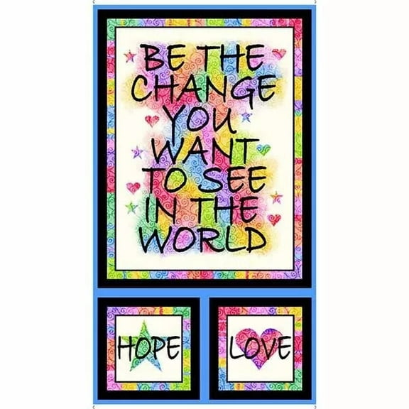 Be the Change Panel Cotton Fabric