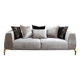 thumbnail image 3 of Majestic Thick Velvet Fabric Upholstered Sofa Made With Wood Finished in Ivory, 3 of 9