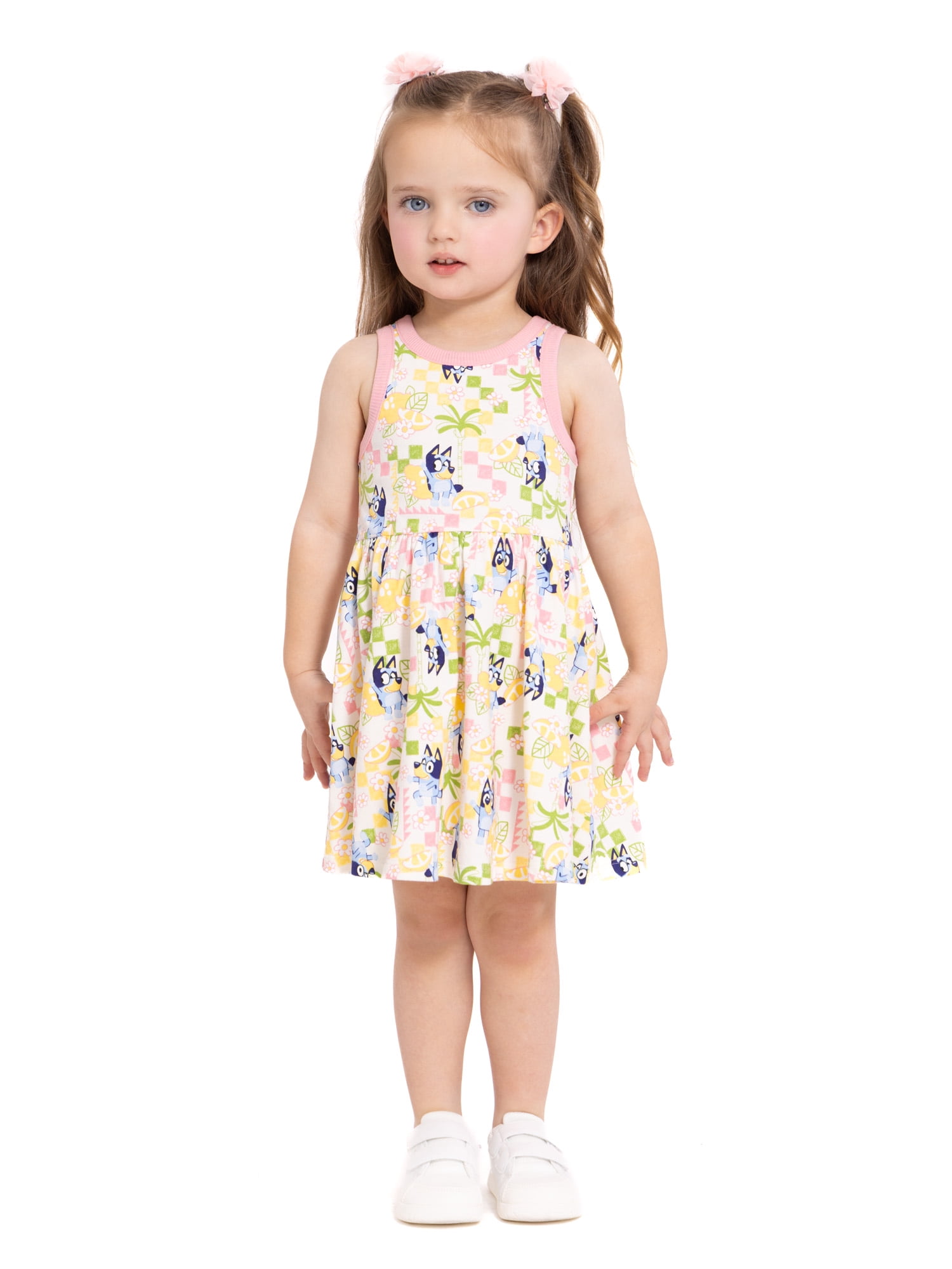Bluey Toddler Girls Allover Print Graphic Tank Dress, Sizes 12M-5T