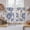 Blue, variant on Geometric Flower Tier Curtains 24 Inch Length, Vintage Country Floral Blue Yellow on Linen Cafe Short Curtains for Bathroom Sink, Small Kitchen Curtain Light Filtering Drapes 2 Panels 27.5"Wx24"L