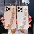 thumbnail image 4 of Love Heart Plush Bracelet Case For Samsung Galaxy A14 A15 A24 A25 A34 A54 A04S A05 A13 A23 A32 A52 Chain Plating Silicone Cover, 4 of 5