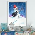 thumbnail image 1 of Designart Christmas Snowman Playing Guitar II Traditional Floating Frame Wall Art, 1 of 4