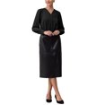 thumbnail image 2 of INSPIRE CHIC Women's Button Down Bodysuit Long Sleeve V Neck Classic Business Work Shirt Top 2XL Black, 2 of 5