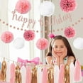 thumbnail image 6 of Pink Rose Gold Birthday Party Decorations Set, Rose Gold Glittery Happy Birthday Banner, Tissue Paper, Circle Dots Garland and Tassel Garland for Birthday Party Decorations, 6 of 7