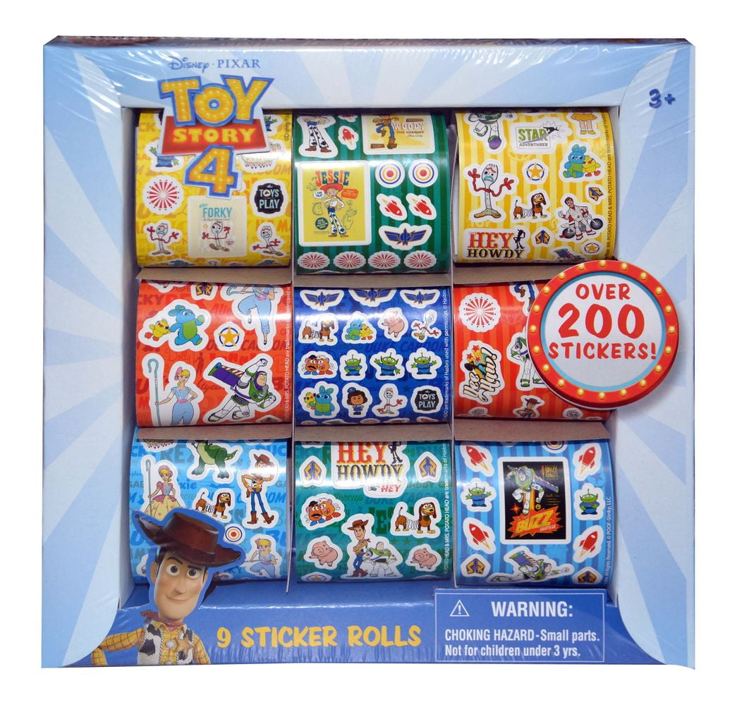 Disney Pixar Toy Story 4, 9 Sticker Rolls Cartoon Character Stationery Party Favor Creative