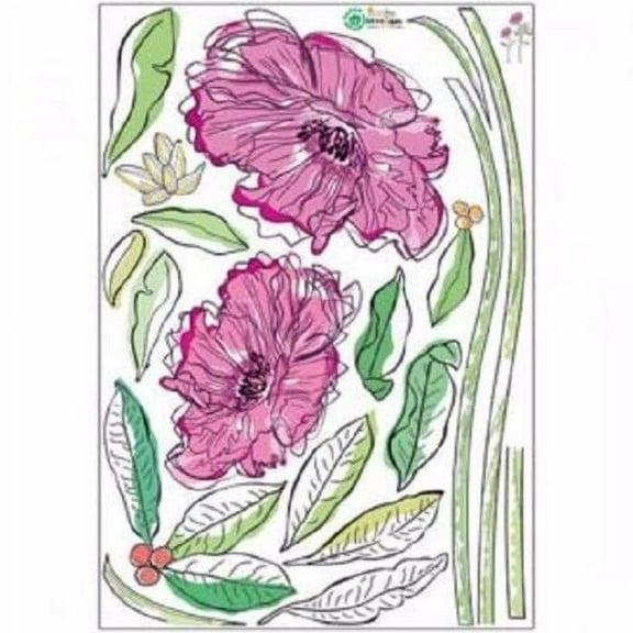 Wall Deco Sticker PINK FLOWER II 160-ECO015 - M