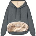 thumbnail image 1 of Sudadera Con Capucha Con Bolsillo De Canguro Sólido, Sudadera Con Capucha Informal De Manga Larga Para Otoño E Invierno, Ropa De Mujer, 1 of 4
