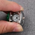 thumbnail image 4 of Anillo de dedo con forma de reloj ovalado especial Anillo de reloj de cuarzo exquisito de moda para hombres y mujeres (verde), 4 of 5